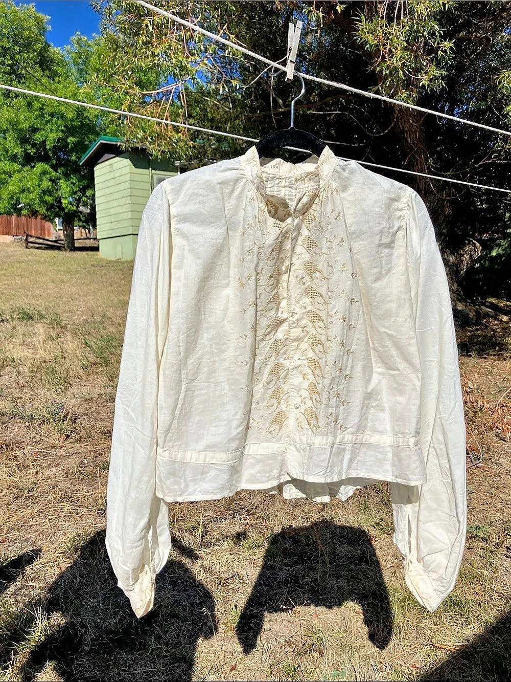 Embroidered blouse in Cream